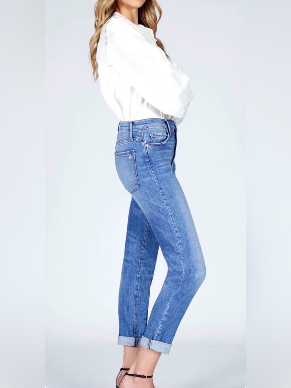 Black Orchid Denim Mid Blue Boyfriend Jeans Slouchy Fit “Harper”